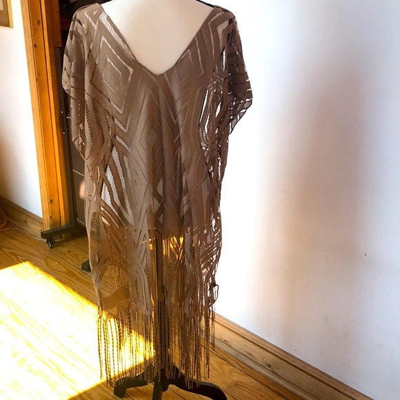 Elegant Tan Swim Coverup - Picture 4 of 4